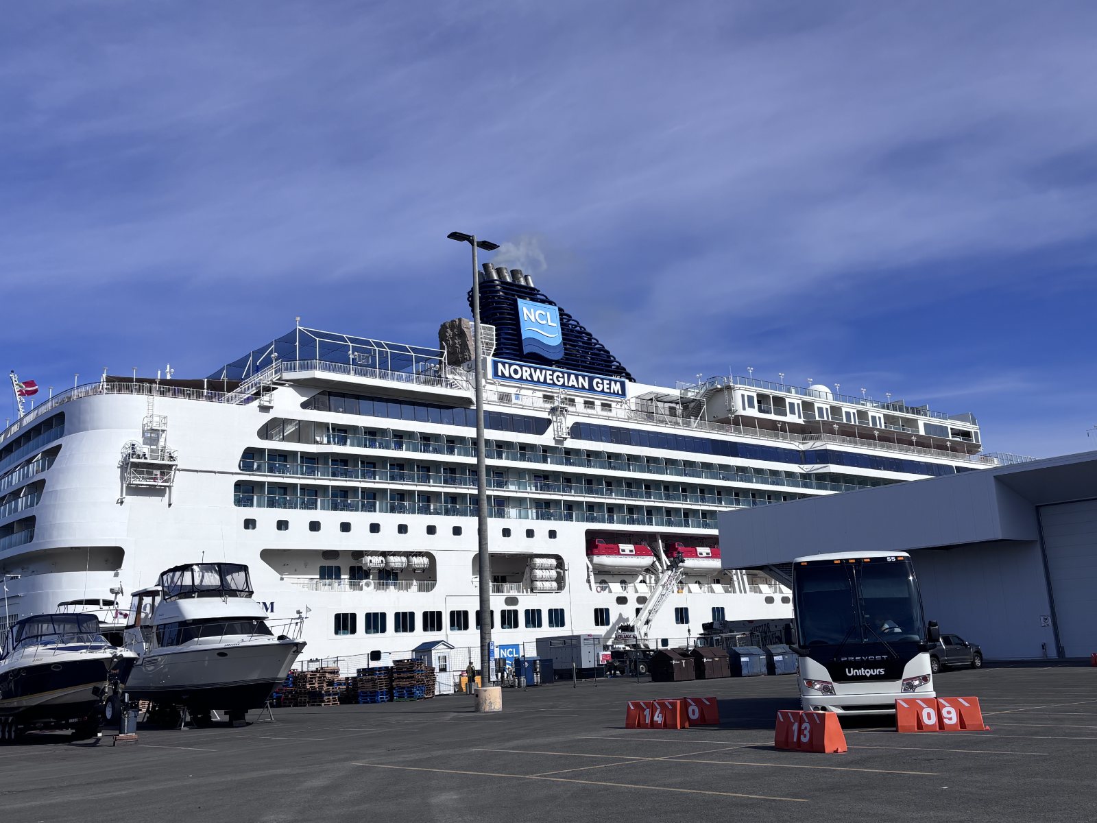 The Norwegian Gem docked at Quebec City