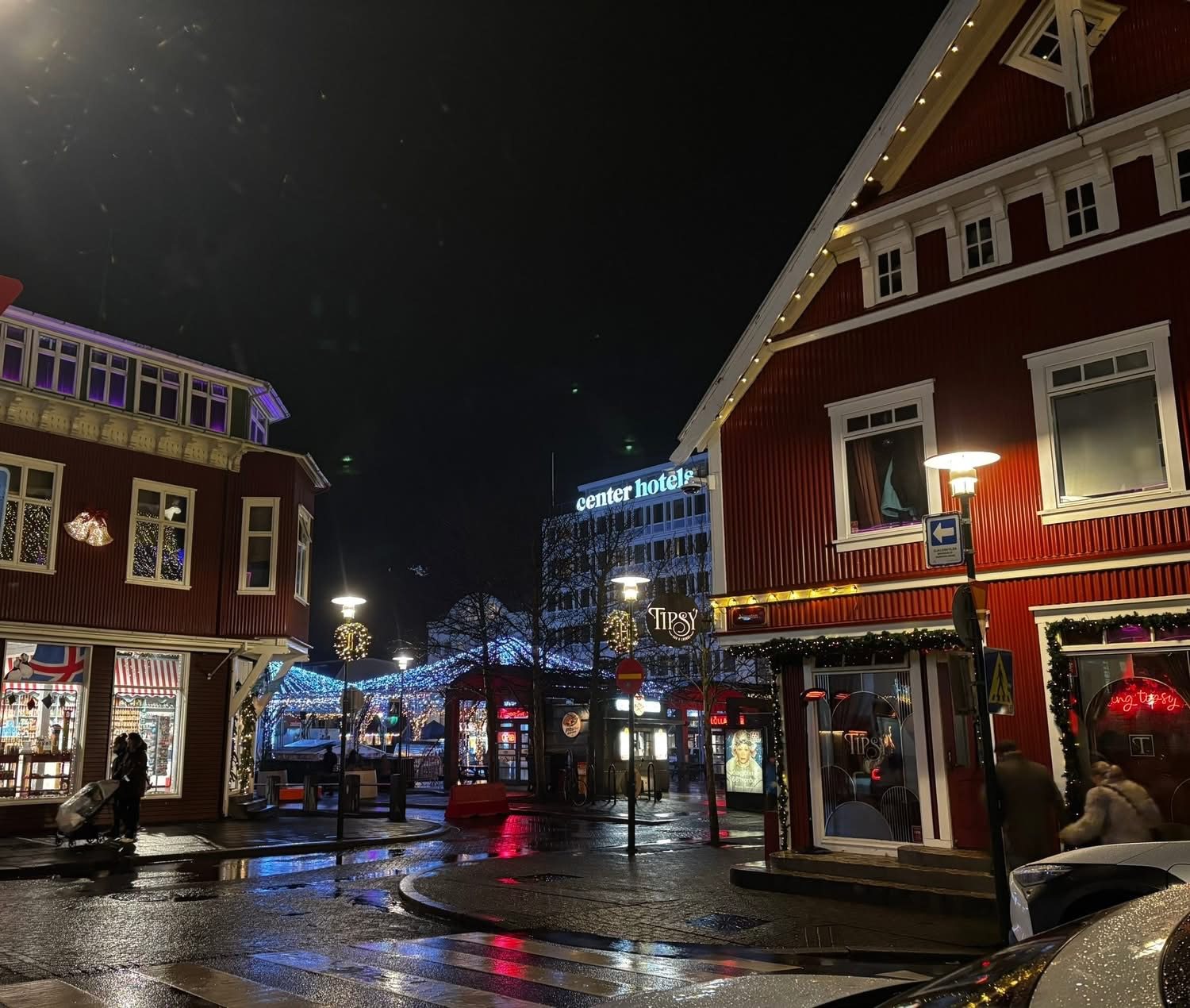 Downtown Reykjavik at night