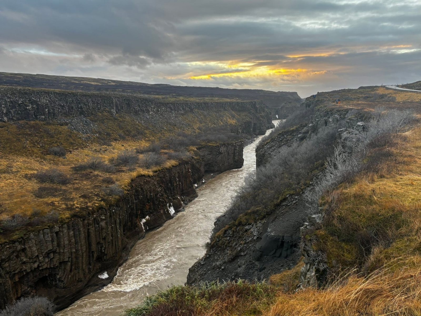 The Hvítá river gorge below Gullfoss