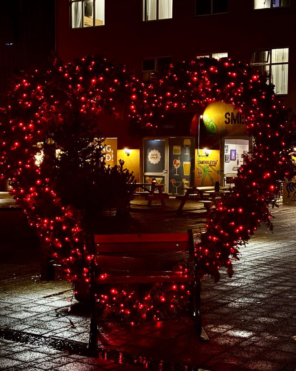 Lights at the Hafnarfjörður Christmas market