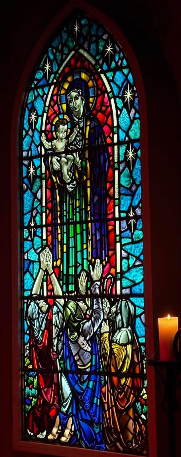 A stained-glass window, Hallgrímskirkja, Reykjavik