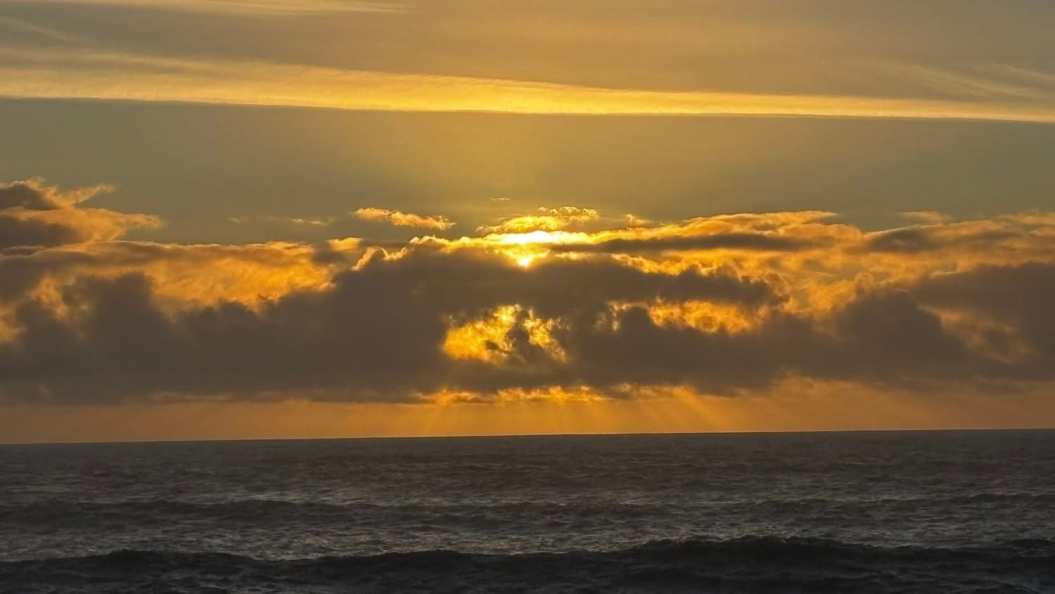 Sunset over the coast at Vík, Iceland