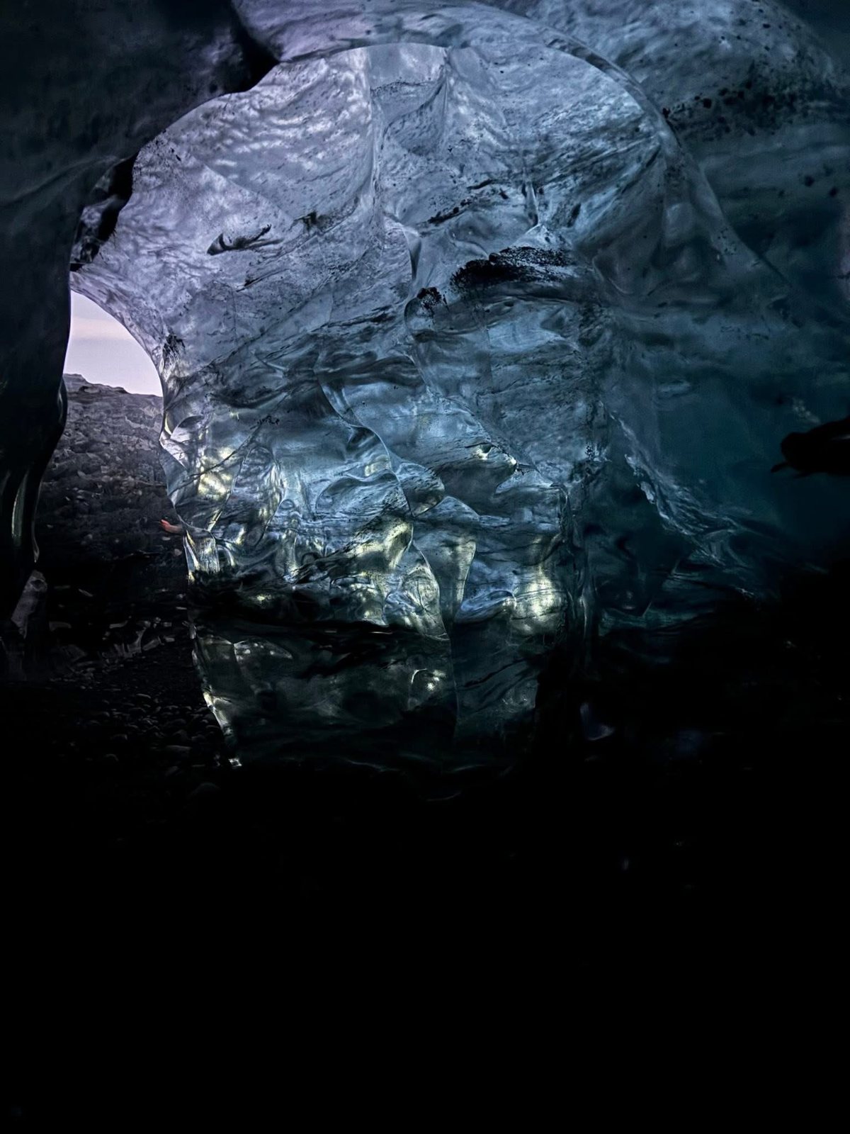 Inside a blue ice cave, Vatnajökull, Iceland